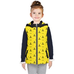 Gadsden Flag Don t Tread On Me Yellow And Black Pattern With American Stars Kids  Hooded Puffer Vest by snek