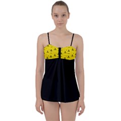 Gadsden Flag Don t Tread On Me Yellow And Black Pattern With American Stars Babydoll Tankini Set by snek