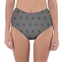 Gadsden Flag Don t tread on me black and gray snake and metal gothic crosses Reversible High-Waist Bikini Bottoms View3