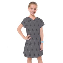 Gadsden Flag Don t Tread On Me Black And Gray Snake And Metal Gothic Crosses Kids  Drop Waist Dress by snek