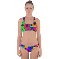 Colorful Sunflowers                                                  Cross Back Hipster Bikini Set by LalyLauraFLM