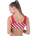 Candy Cane Red White Line stripes pattern peppermint Christmas delicious design Front Tie Bikini Top View2
