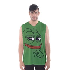 Pepe The Frog Smug Face With Smile And Hand On Chin Meme Kekistan All Over Print Green Men s Sportswear by snek