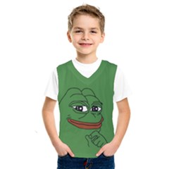 Pepe The Frog Smug Face With Smile And Hand On Chin Meme Kekistan All Over Print Green Kids  Sportswear by snek