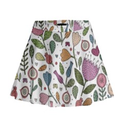 Floral Pattern Mini Flare Skirt by Valentinaart