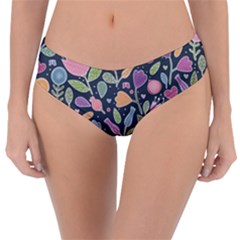 Floral Pattern Reversible Classic Bikini Bottoms by Valentinaart