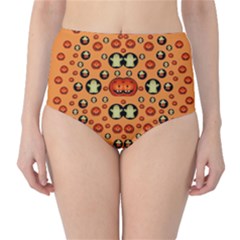 Happy Pumkins And Ghosts And  They Love The Season Classic High-waist Bikini Bottoms by pepitasart