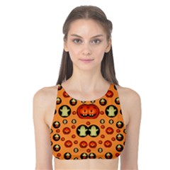 Happy Pumkins And Ghosts And  They Love The Season Tank Bikini Top by pepitasart