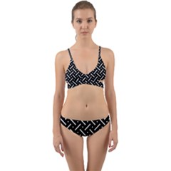 Geometric Pattern Design Repeating Eamless Shapes Wrap Around Bikini Set by Vaneshart