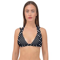 Geometric Pattern Design Repeating Eamless Shapes Double Strap Halter Bikini Top by Vaneshart