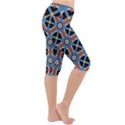 Pattern Weave Background Blue Red Black Lightweight Velour Cropped Yoga Leggings View3
