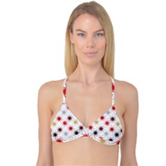 Pearl Pattern Floral Design Art Digital Seamless Reversible Tri Bikini Top by Vaneshart