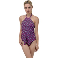 Sweet Fury Cats On Color Go With The Flow One Piece Swimsuit by pepitasart