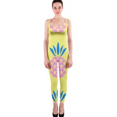 Summer Pineapple Seamless Pattern One Piece Catsuit by Sobalvarro