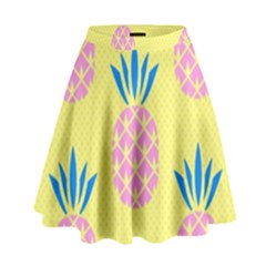 Summer Pineapple Seamless Pattern High Waist Skirt by Sobalvarro