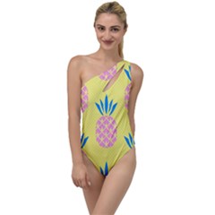 Summer Pineapple Seamless Pattern To One Side Swimsuit by Sobalvarro