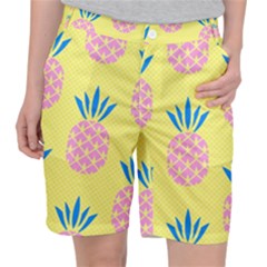 Summer Pineapple Seamless Pattern Pocket Shorts by Sobalvarro