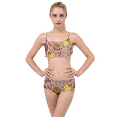 Thanksgiving Pattern Layered Top Bikini Set by Sobalvarro