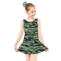 Camouflage Kids  Skater Dress Swimsuit