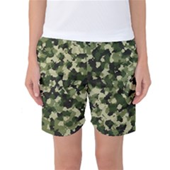 Dark Green Camouflage Army Women s Basketball Shorts by McCallaCoultureArmyShop
