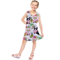 Corgis Hula Pattern Kids  Tunic Dress by Sapixe