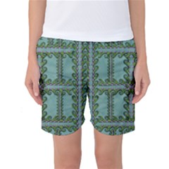 Rainforest Vines And Fantasy Flowers Women s Basketball Shorts by pepitasart