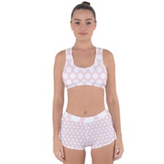Pink And White Polka Dots Racerback Boyleg Bikini Set by mccallacoulture