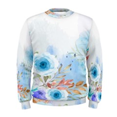 Blue Floral Print Men s Sweatshirt by designsbymallika