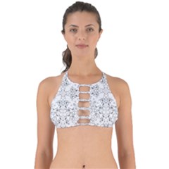 Black And White Decorative Ornate Pattern Perfectly Cut Out Bikini Top by dflcprintsclothing