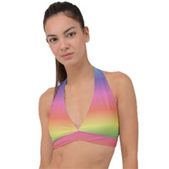 Rainbow Shades Halter Plunge Bikini Top