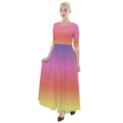 Rainbow Shades Half Sleeves Maxi Dress by designsbymallika