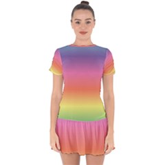 Rainbow Shades Drop Hem Mini Chiffon Dress by designsbymallika