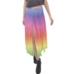 Rainbow Shades Velour Split Maxi Skirt by designsbymallika
