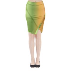 Green Orange Shades Midi Wrap Pencil Skirt by designsbymallika