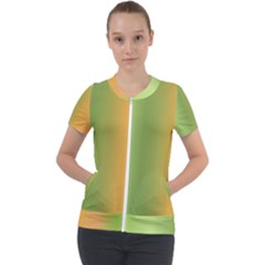 Green Orange Shades Short Sleeve Zip Up Jacket by designsbymallika