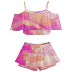 Colourful Shades Kids  Off Shoulder Skirt Bikini by designsbymallika