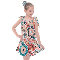 Baatik Floral Print Kids  Tie Up Tunic Dress by designsbymallika