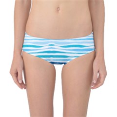 Blue Waves Pattern Classic Bikini Bottoms by designsbymallika
