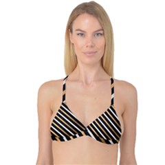 Metallic Stripes Pattern Reversible Tri Bikini Top by designsbymallika