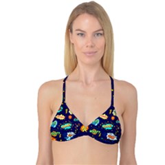 Bada Boom Pattern Reversible Tri Bikini Top by designsbymallika