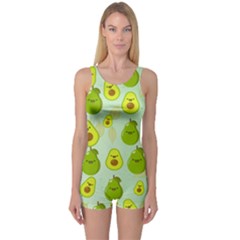 Avocado Love One Piece Boyleg Swimsuit by designsbymallika