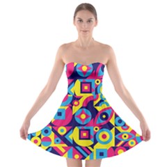 Doodle Pattern Strapless Bra Top Dress by designsbymallika