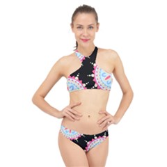 Madala Pattern High Neck Bikini Set by designsbymallika