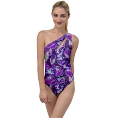 Botanical Violet Print Pattern 2 To One Side Swimsuit