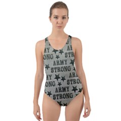 Army Stong Military Cut-out Back One Piece Swimsuit by McCallaCoultureArmyShop