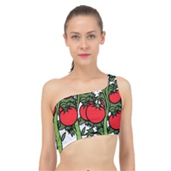 Tomato Garden Vine Plants Red Spliced Up Bikini Top  by HermanTelo