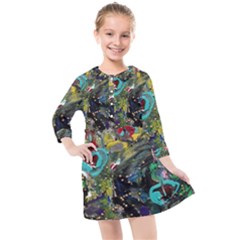 Forest 1 1 Kids  Quarter Sleeve Shirt Dress by bestdesignintheworld