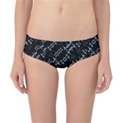 Black And White Ethnic Geometric Pattern Classic Bikini Bottoms by dflcprintsclothing