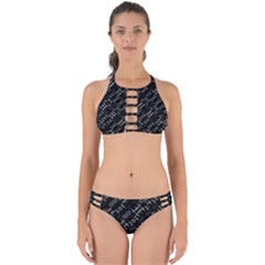 Black And White Ethnic Geometric Pattern Perfectly Cut Out Bikini Set by dflcprintsclothing