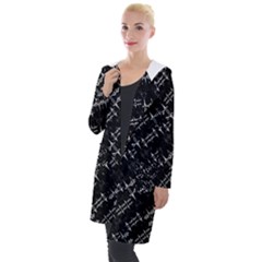 Black And White Ethnic Geometric Pattern Hooded Pocket Cardigan by dflcprintsclothing